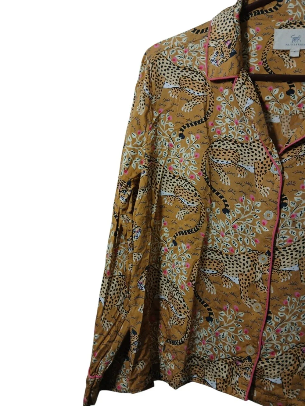 Printfresh Bagheera Pajama Top in Tobacco Size Small